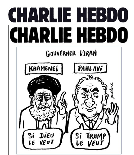 مجله فرانسوی شارلی هبدو : رضا پهلوی، ابزاری دیجیتال در خدمت ملاها؟